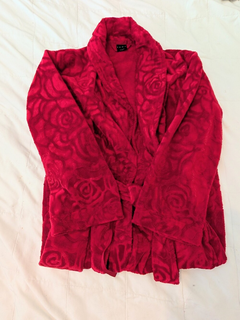 Soma Red Rose Long Plush Robe S/M